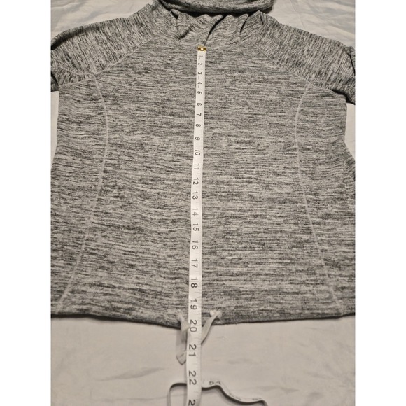Athleta techie sweat gray cowl‎ hoodie oversized soft w Pocket XS athletic fall - Picture 3 of 10
